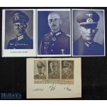 WWII - Autographs - German Field Marshals Karl Gerd Von Rundstedt, Willhelm Von Leeb and Fedor Von