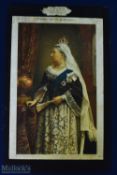 Queen Victoria - 1901 A very fine colour illustration printed on satin overlaid on cotton - An