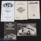 Automobile - Sales/Trade Catalogues and Brochures to include Auto Moto 1929 Motorcycles Sales