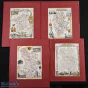 Antique Maps - group of four early 19th century maps by Thomas Moule, of Staffordshire,