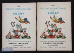 V Rare 1965 Oxbridge in Argentina Rugby Programmes (2): Oxford & Cambridge return visit 1965, two of