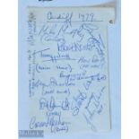1979 Cardiff in S Africa Rugby Signatures: 12 autographs from the Cardiff squad, inc many Welsh caps