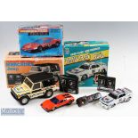 Group of 3 Taiyo, Japan Boxed Radio Controlled Cars inc 1:24 scale Ferrari 512 BB, in poor
