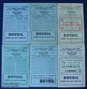 1947 Cardiff Home Rugby Programmes (6): v Australia, Neath Jan, Stade Nantais/US Cognacaise Sept,