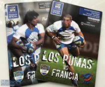 Rare 2012 Argentina v France Rugby programmes: (2): Test match issues from games at Cordoba &