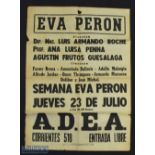 Argentina - 'Eva Peron Week' - [Semana Eva Peron] Poster date Thursday 23 July at 21:30, 'Correintes