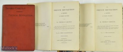 The French Revolution A History' Books - Thomas Carlyle 1839 2nd ed, three volumes, The Bastille,