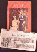 1935 Silver Jubilee Newspaper date Monday May 6, folded with some tears along folds, in silver,