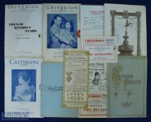 Criterion Theatre Programmes and Charles Wyndham Signed Letter - includes a Signed Charles Wyndham