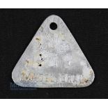 WWII Buchenwald Camp SS Bekleidungsmarke rare metal clothing tag used for a grey long coat worn by