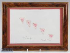 Quentin Crisp (1908-1999) Signed original drawing entitled 'Triangles' signed in pencil 'Quentin