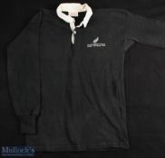 Scarce New Zealand Secondary Schools Rugby 1980 International Rugby Jersey: Black with embroidered