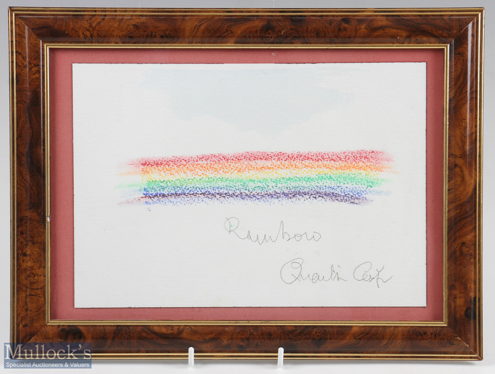 Quentin Crisp (1908-1999) Signed original drawing entitled 'Rainbow' signed in pencil 'Quentin