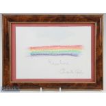 Quentin Crisp (1908-1999) Signed original drawing entitled 'Rainbow' signed in pencil 'Quentin