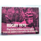 V Rare Ireland in Argentina 1970 Rugby Programme: Another very hard to locate gem, a tour match