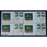 Rare 1989 SA Signed First Day Rugby Covers (4): Set of four, stamped colourful attractive issues