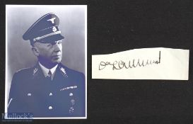 WWII - Autograph - Dr Hans Lammers (1879-1962) Signed Cutting and Print signed in ink with