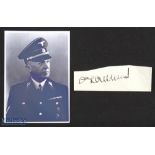 WWII - Autograph - Dr Hans Lammers (1879-1962) Signed Cutting and Print signed in ink with