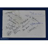 1952 England v S Africa Rugby Signatures: Neatly signed by the English squad against the