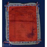 Boer War - Fine Silk Menu for the dinner to commemorate the relief of Mafeking during the second