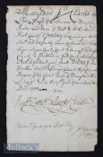 1731 American USA 18th century handwritten document signed by Benedict Leonard Calvert, Lord and