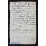 1731 American USA 18th century handwritten document signed by Benedict Leonard Calvert, Lord and