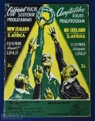 1949 S Africa v New Zealand Rugby Programme: Thick impressive issue for this huge game, the