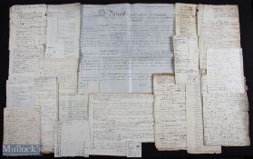 Herefordshire, Ledbury 1635-1759 - a fascinating archive of 16 mss documents on paper, nine of which