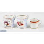 2 Floral Granger Royal Worcester Mugs and a Derby coffee mug, the floral mugs are 8.5cm tall with