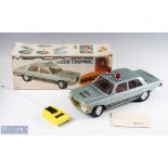 Rico Monocanal Radio Control Mercedes Large Scale Car Boxed with blue grey body with top lights,