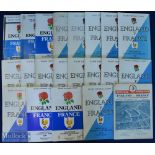 1949-1991 England Home Rugby Programmes v France (22): All from Twickenham with 2 copies from