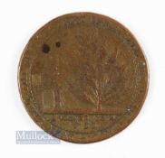 Bath Token 1794 - Halfpenny by John Jelly. Obverse: View of the Botanical Gardens. Reverse: View