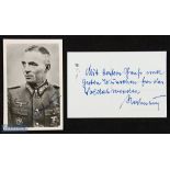 WWII - Autograph - Carl Rodenburg (1894-1992) Signed Photocard inscribed to the reverse