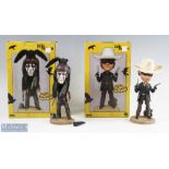 Two Neca The Lone Ranger Head Knockers Tonto and Lone Ranger models, (appears with damage to head)