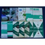 1957-2003 Ireland v England Rugby Programme Selection (12): To inc 1957-73 inc, 1985, 1997 & 2003.