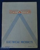 Swan Brand Electrical Products, Birmingham 1936 - An extensive 64 page catalogue illustrating and