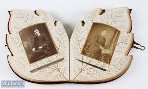 Victorian Leaf Shaped Photograph Album Cabinet Cards Carte de Visite, a good looking leaf shaped