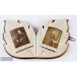 Victorian Leaf Shaped Photograph Album Cabinet Cards Carte de Visite, a good looking leaf shaped