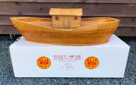 Steiff Noah's Ark Wicker Display Boat a large Ark Model in original box, to displaying Steiff