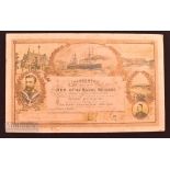 Boer War Certificate: Presented to The Men of The Naval Brigade, Portsmouth c1900 Impressive Banquet