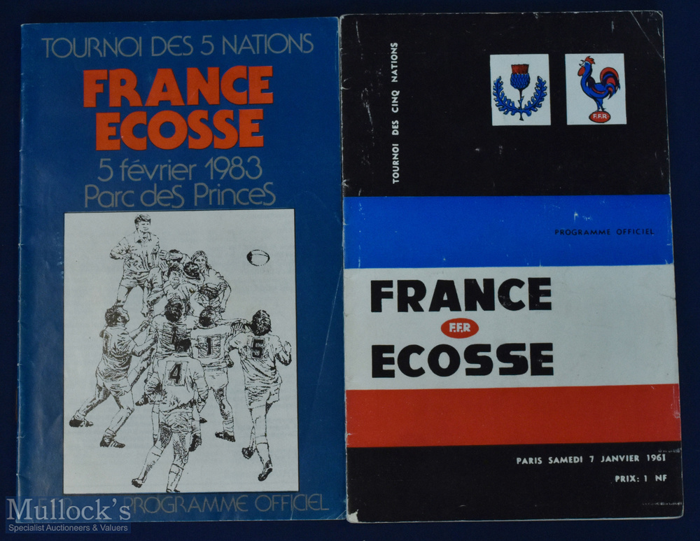 1961-1989 France v Scotland Rugby Programme Duo (2): First magazine style French home v the Scots,