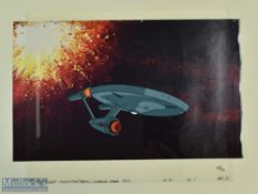 c1976 Star Trek USS Enterprise Filmation Norway Animation Cel Background Production Art, this is