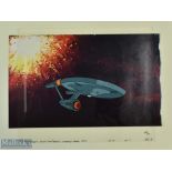 c1976 Star Trek USS Enterprise Filmation Norway Animation Cel Background Production Art, this is