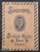 Rare 1924 British & I Lions Rugby Souvenir: Lovely detailed booklet, always highly desired, from the