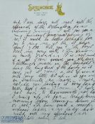 V Rare 1937 S African Tour to NZ, F Glasgow letter: Frank Glasgow (1905 All Black) was the NZ liason