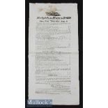 Brighton Races 1820 Poster - Large Early Poster for Horse Racing Featuring fine detailed