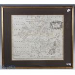 Antique Map - Worcestershire by Robert Morden, late 17th c map of the county, uncoloured, matted