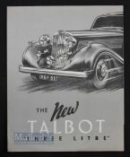 The New Talbot 1937 Brochure - a Poster brochure illustrating and detailing with specifications