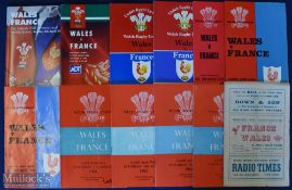 1952-1998 Wales v France Rugby Programme Selection (12): France at Swansea 1952, then Cardiff