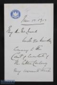 c1913 Field Marshall Sir John French signed war office letter, with war office stamp and a Salters